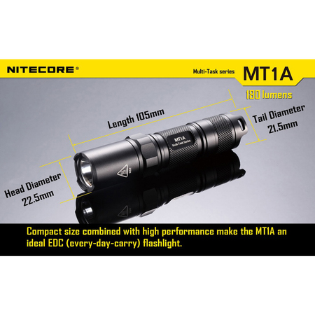 Nitecore MT1A Multi-task 180 Lumen Compact Flashlight - 1xAA MT1A
